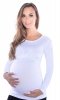 MijaCulture – 2 in 1 Maternity and Nursing Shirt top 95% Cotton 3075  White